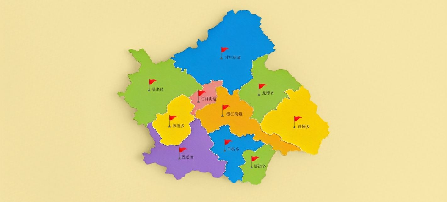 元江县全域地图，芒果香香香便民服务覆盖范围